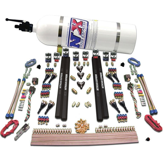 Nitrous Express SX2 Dual Stage/Alcohol - 8 Solenoid Nitrous Kit (200-1200HP) w/10lb Bottle