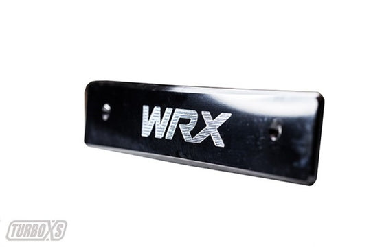 Turbo XS 08-14 Subaru WRX/STi Billet Aluminum License Plate Delete Black Machined WRX Logo