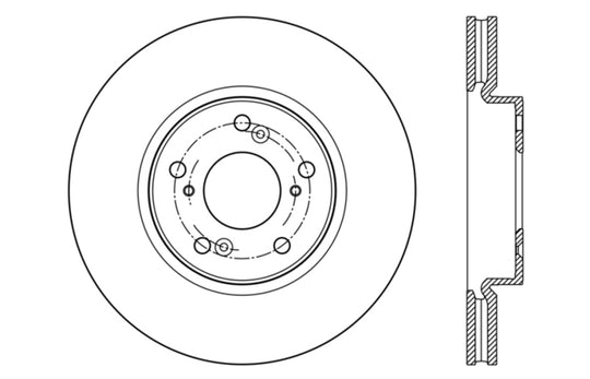 StopTech Cyro Drilled Sport Brake Rotor Front Right 13+ Honda Accord