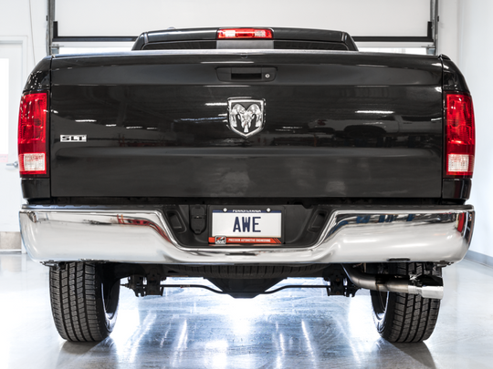 AWE Tuning 09-18 RAM 1500 5.7L (w/Cutouts) 0FG Dual Rear Exit Cat-Back Exhaust - Chrome Silver Tips