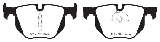 EBC 10-14 BMW X5 3.0 Turbo (35) Yellowstuff Rear Brake Pads