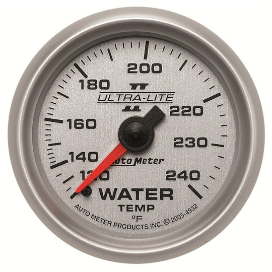 Autometer Ultra-Lite II 52mm 120-240 Deg F Mechanical Water Temp Gauge