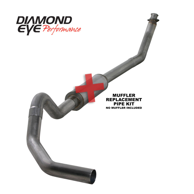 Diamond Eye KIT 4in TB MFLR RPLCMENT PIPE SGL SS: 98.5-02 DODGE CUMMINS 5.9L