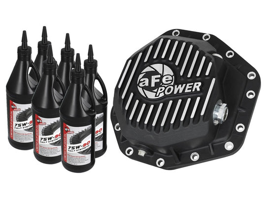 aFe Power Pro Series Rear Differential Cover Black w/Machined Fins 17-19 Ford Diesel Trucks V8-6.7L