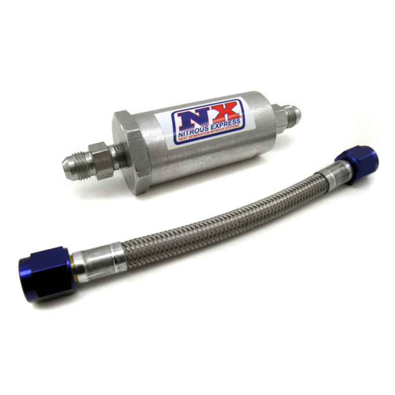 Nitrous Express 6AN Pure-Flo N2O Filter & 7 Stainless Hose (Lifetime Cleanable)