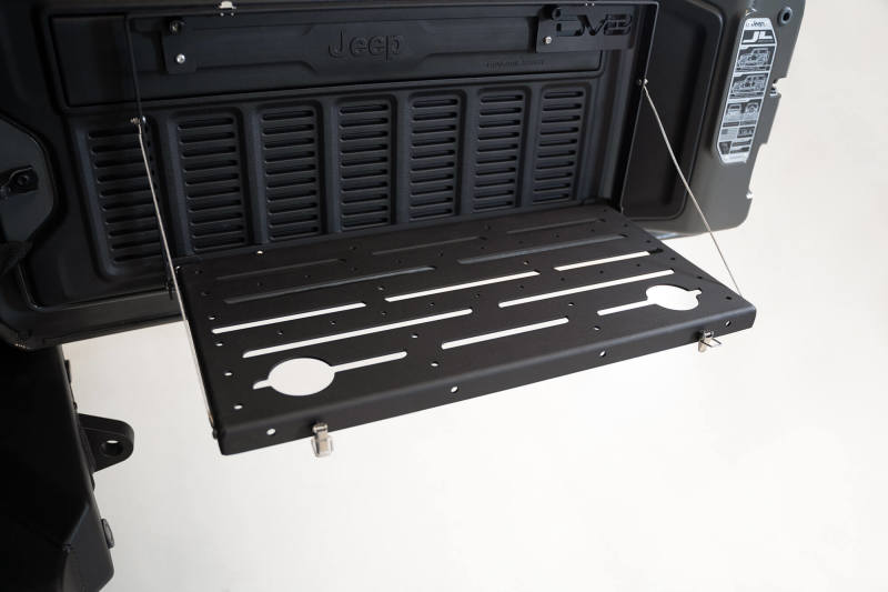 DV8 Jeep JL Tailgate Mounted Table (Trail Table) - Black