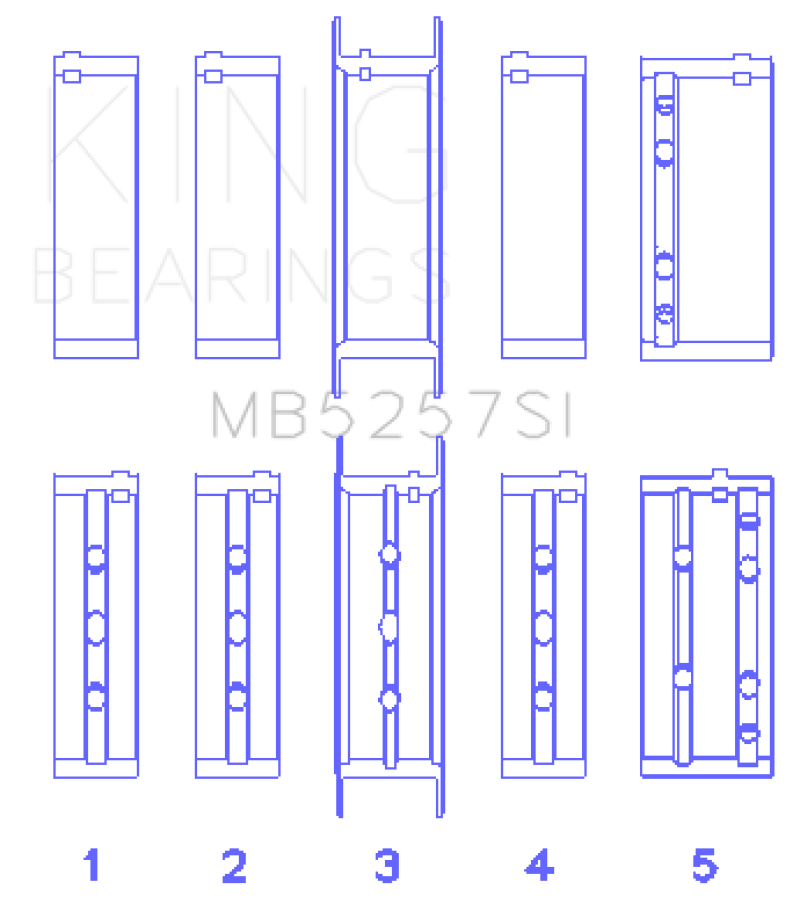 King GM 379 V8 OHV (Size 0.50mm) Main Bearing Set