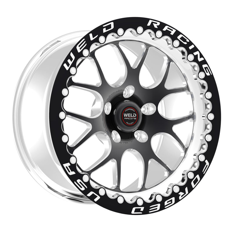 Weld S77 15x9.33 / 5x4.5 BP / 6.5in. BS Black Wheel (Medium Pad) - Black Single Beadlock MT