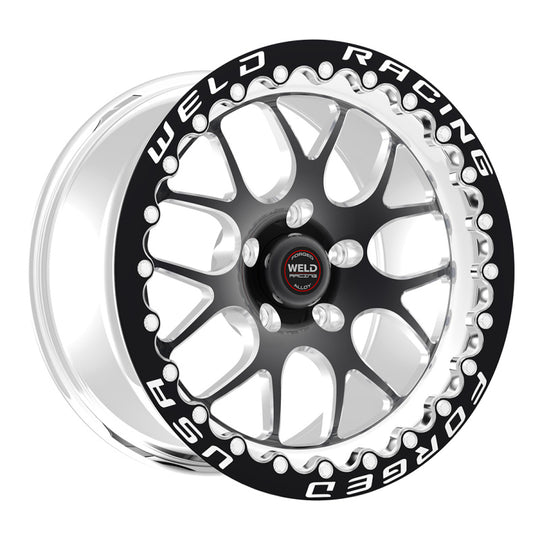 Weld S77 15x9.33 / 5x4.5 BP / 5.5in. BS Black Wheel (Medium Pad) - Black Single Beadlock MT