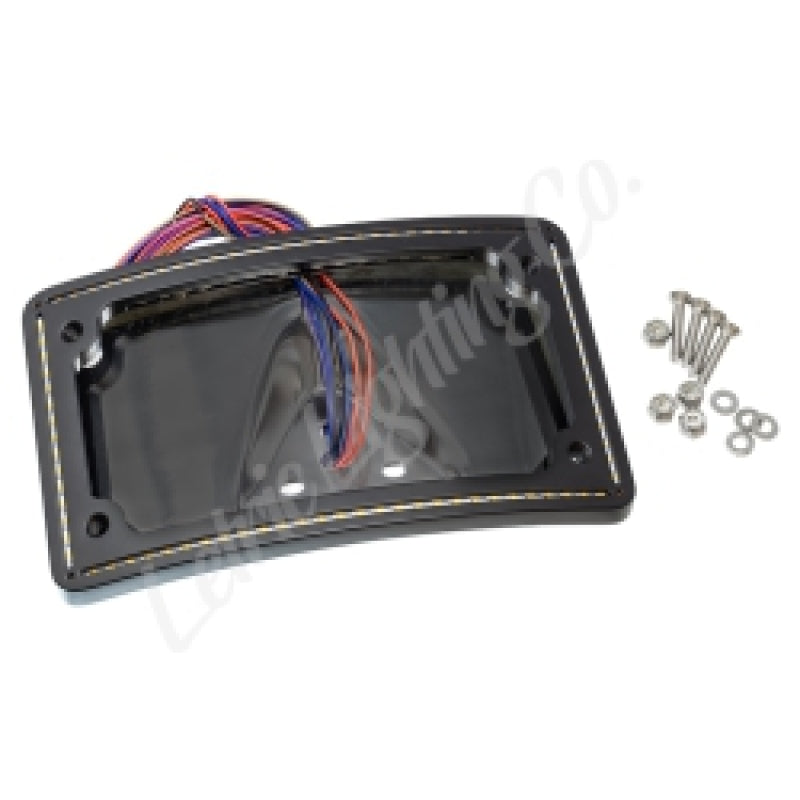 Letric Lighting 99-03 Sportster Perfect Plate Light Black Curved License Plate Frame