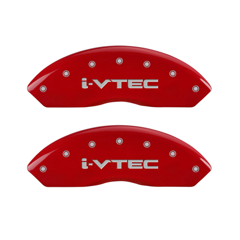 MGP 4 Caliper Covers Engraved Front & Rear i-Vtec Red finish silver ch