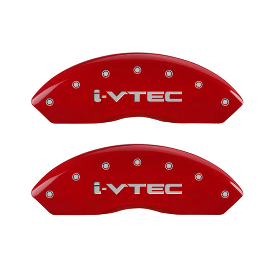 MGP 4 Caliper Covers Engraved Front & Rear i-Vtec Red finish silver ch