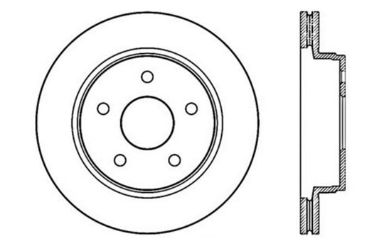 StopTech 04-06 Dodge Durango / 02-10 Ram 1500 (exc Mega Cab) Front Left Slotted & Drilled Rotor