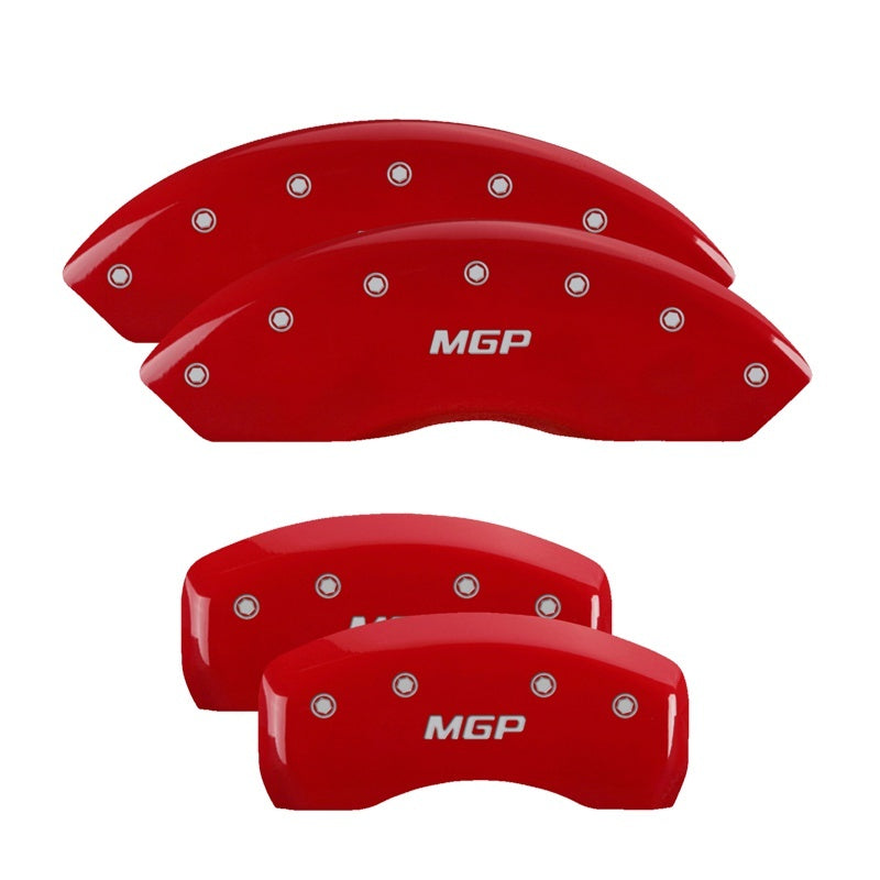 MGP 4 Caliper Covers Engraved Front & Rear MGP Red Finish Silver Characters 2017 Mazda CX-9