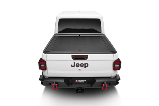 Rugged Ridge 20-22 Jeep Gladiator w/o Trail Rail Sys Armis Tonneau Cover w/Max Track - Tex. Blk