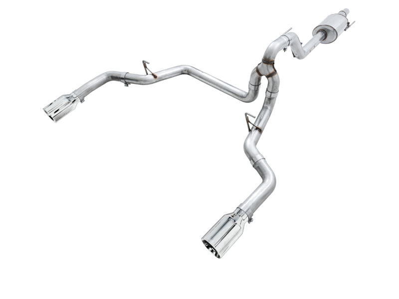 AWE Tuning 2015+ Ford F-150 0FG Dual Exit Performance Exhaust System w/5in Chrome Silver Tips