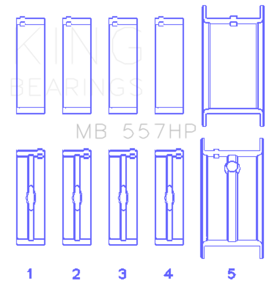 King Small Block Chevy BI-Metal Main Bearing Set