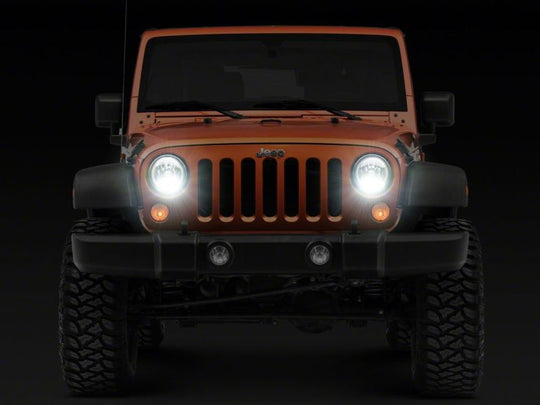 Raxiom07-18 Jeep Wrangler JK LED Halo Projector Headlights- Chrome Housing (Clear Lens)