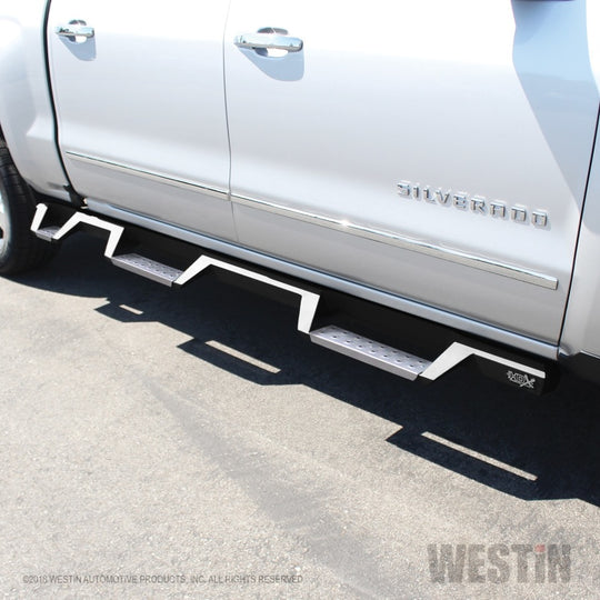 Westin/HDX 07-18 Chevrolet Silverado 1500 Crew (5.5ft) (Excl Classic) Drop WTW Nerf Step Bars - Blk