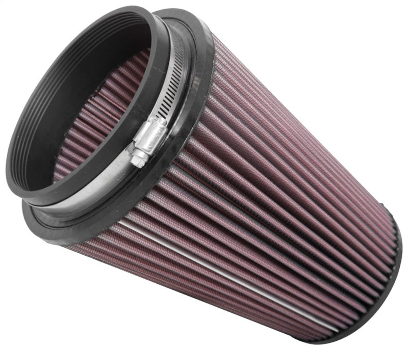 K&amp;N Universal Clamp-On Air Filter 5in FLG / 6-1/2in B / 4-3/8in T / 8-3/4in H