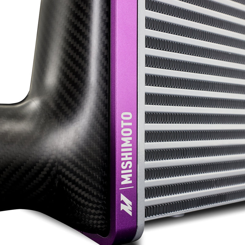 Mishimoto Universal Carbon Fiber Intercooler - Gloss Tanks - 600mm Silver Core - S-Flow - DG V-Band