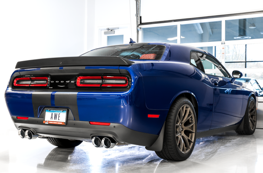 AWE Tuning 2017+ Dodge Challenger 5.7L Track Edition Exhaust - Diamond Black Quad Tips