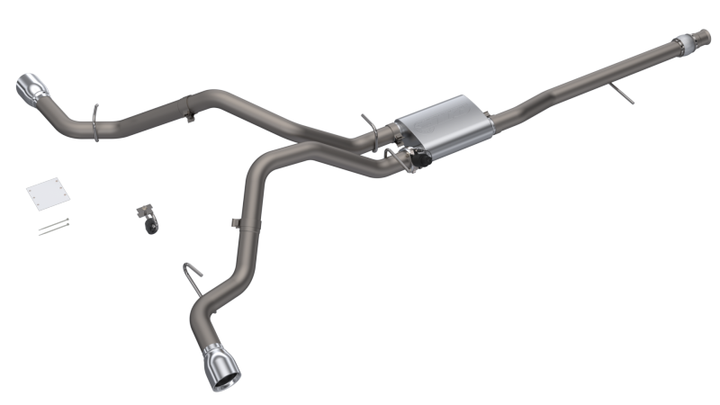 QTP 14-18 Chevy Silverado 1500 4.8L/5.3L EC/CC SB 304SS Scrmr Cat-Back Rear Split Exit w/4.5in Tips