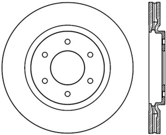 StopTech Power Slot 08-09 Infiniti QX4/QX56 / 07-09 Nissan Armada Right Front Slotted Cryo Rotor