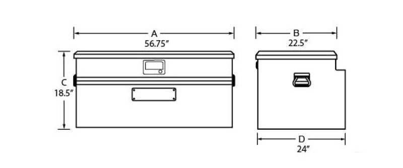 Tradesman Aluminum Flush Mount Truck Tool Box Full/Wide (56in.) - Black