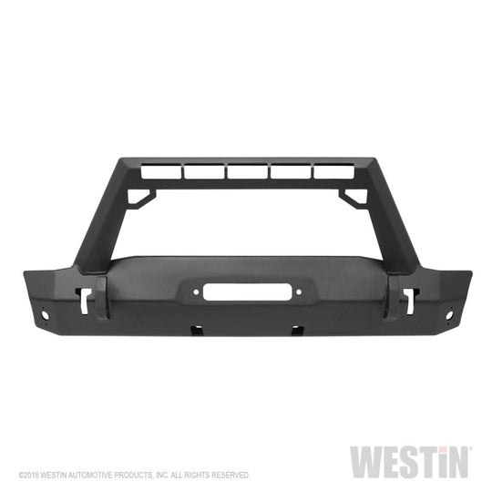 Westin 07-18 Jeep Wrangler JK WJ2 Stubby Front Bumper w/LED Lt Bar Mnt - Tex. Blk