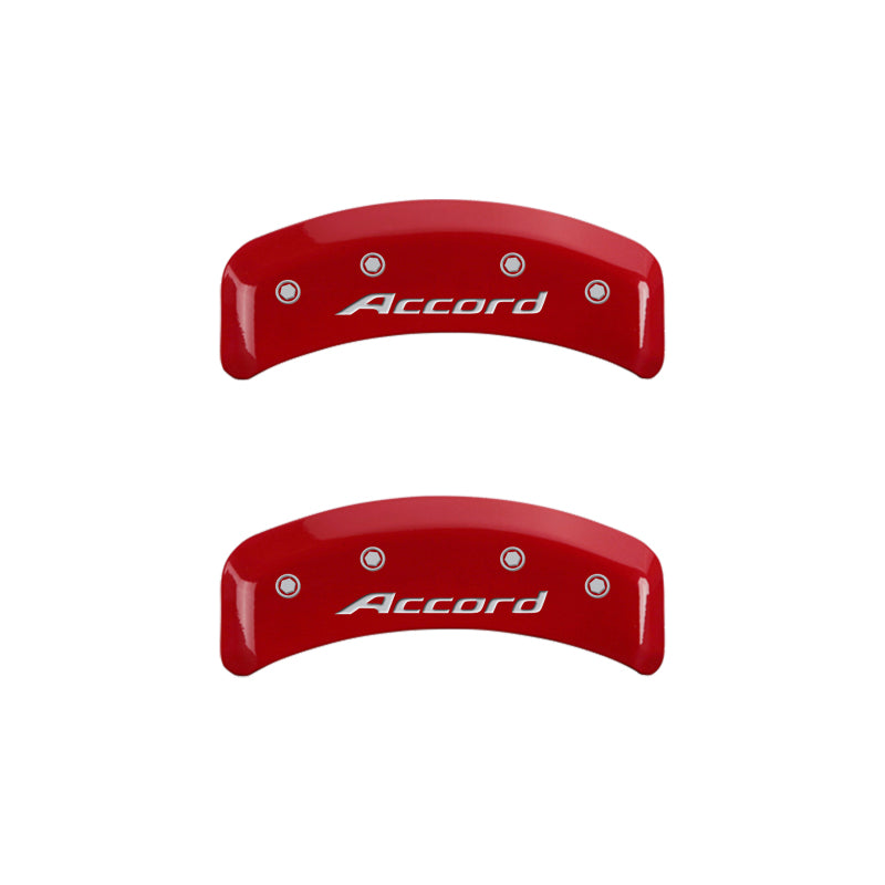 MGP 4 Caliper Covers Engraved Front Accord Engraved Rear Accord Red finish silver ch