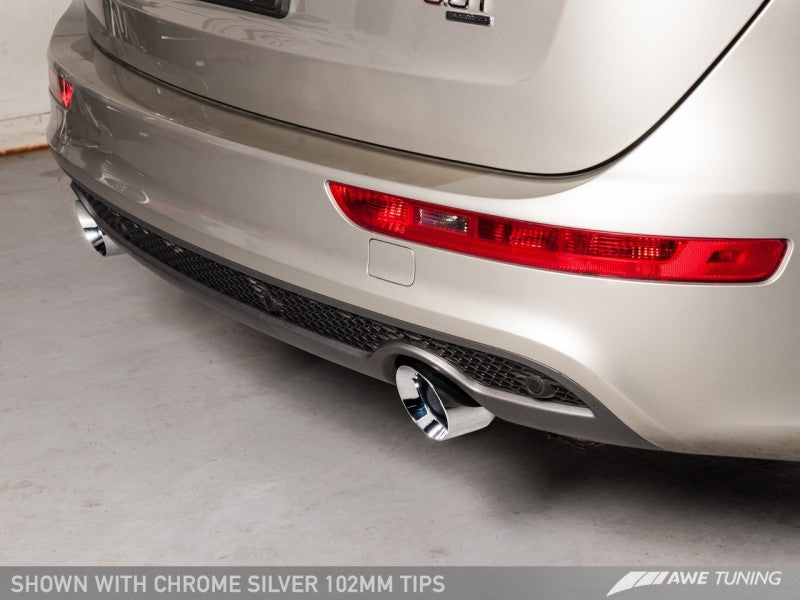 AWE Tuning Audi 8R Q5 3.2L Non-Resonated Exhaust System (Downpipe-Back) - Polished Silver Tips