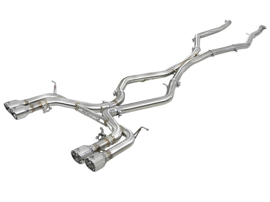 aFe MACH Force-Xp 3.5in. 304 SS C/B Exhaust w/o Muffler 15-18 BMW X5 M V8-4.4L (tt) - Polished Tip