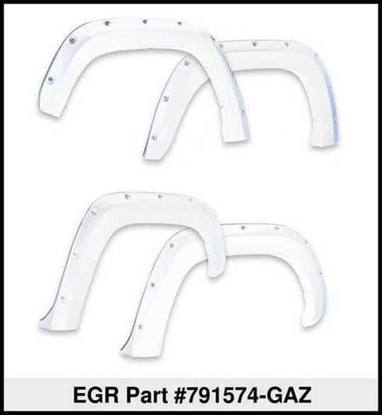 EGR 14+ Chev Silverado 6-8ft Bed Bolt-On Look Color Match Fender Flares - Set - Summit White