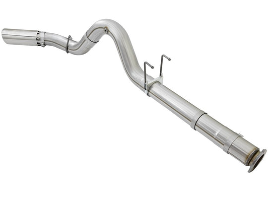 aFe ATLAS 5in DPF-Back Alum Steel Exhaust System w/Polished Tip 2017 Ford Diesel Trucks V8-6.7L (td)