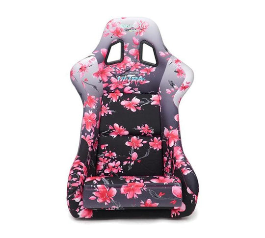 NRG FRP Bucket Seat PRISMA Japanese Cherry Blossom Edition W/ Pink Pearlized Back - Large