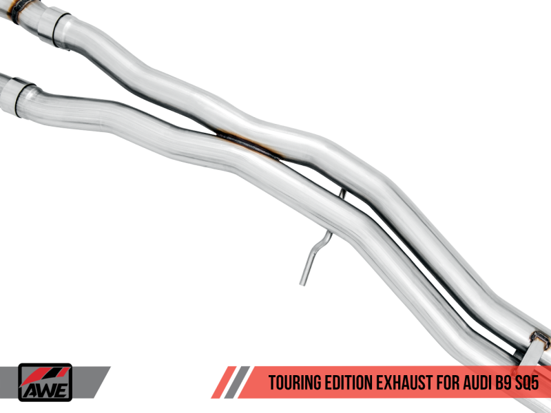 AWE Tuning Audi B9 SQ5 Non-Resonated Touring Edition Cat-Back Exhaust - No Tips (Turn Downs)