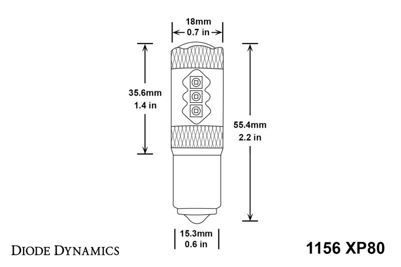 Diode Dynamics 1156 XP80 LED Bulb - Red Four