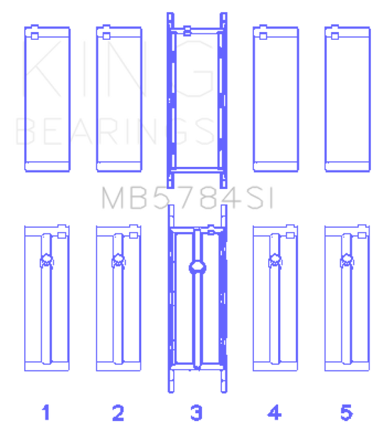 King BMW N20B20 (Size +0.50mm) Main Bearing Set