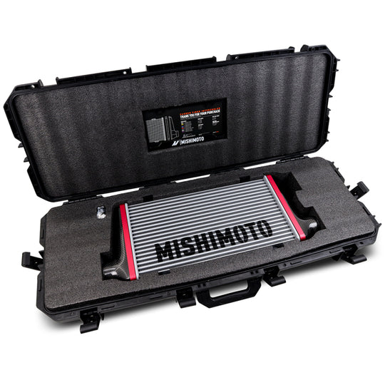 Mishimoto Universal Carbon Fiber Intercooler - Gloss Tanks - 525mm Black Core - C-Flow - GR V-Band