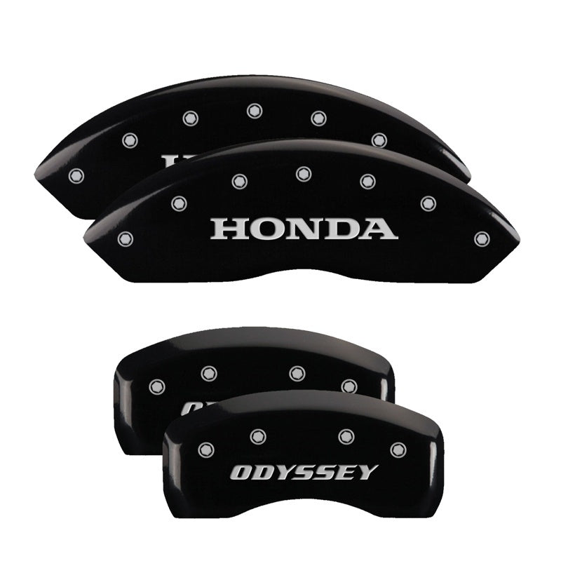 MGP 4 Caliper Covers Engraved Front Honda Engraved Rear H Logo Black finish silver ch