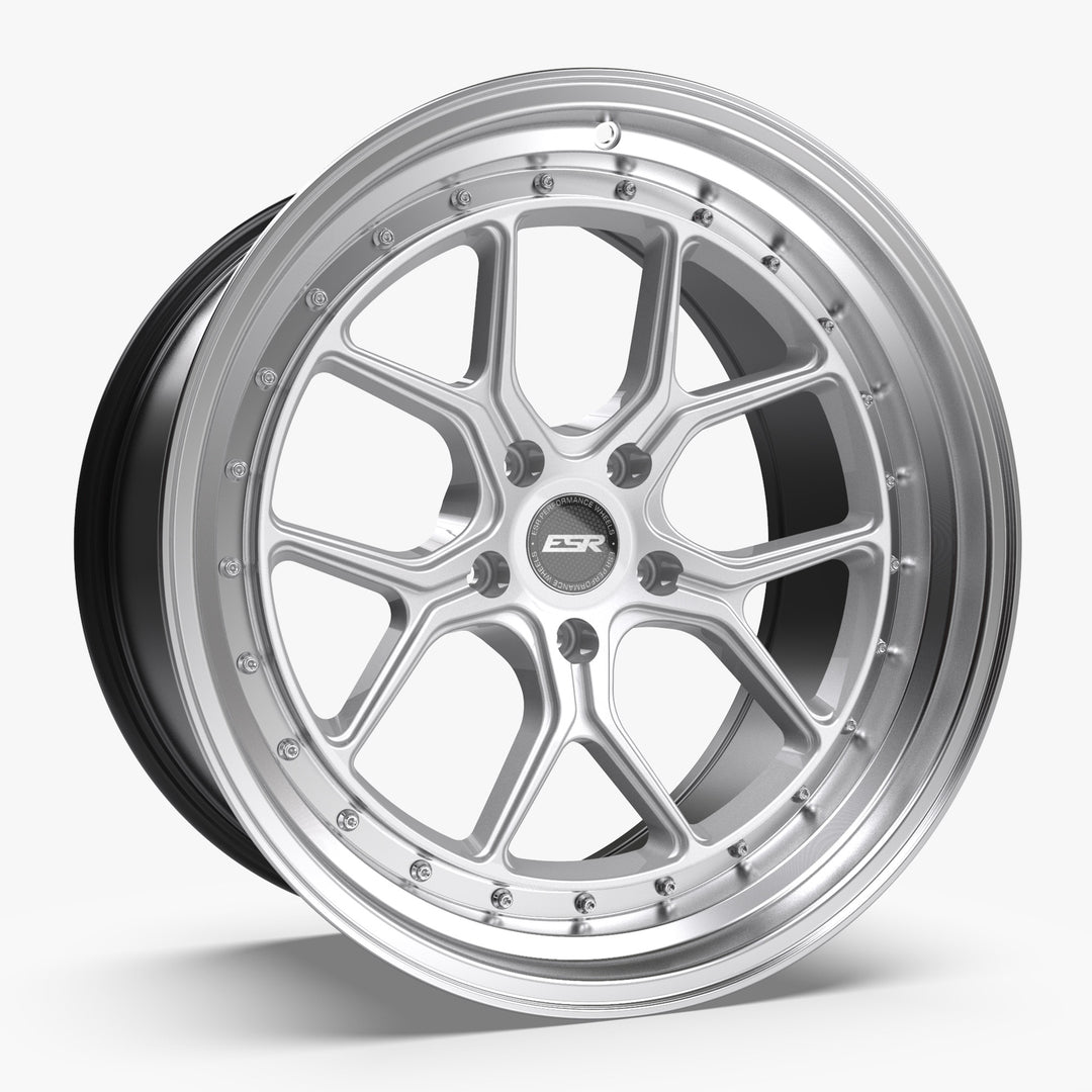 CS2 19X9.5 5X120 (CUSTOM DRILL) +35 HYPER SILVER FACE MACHINED LIP