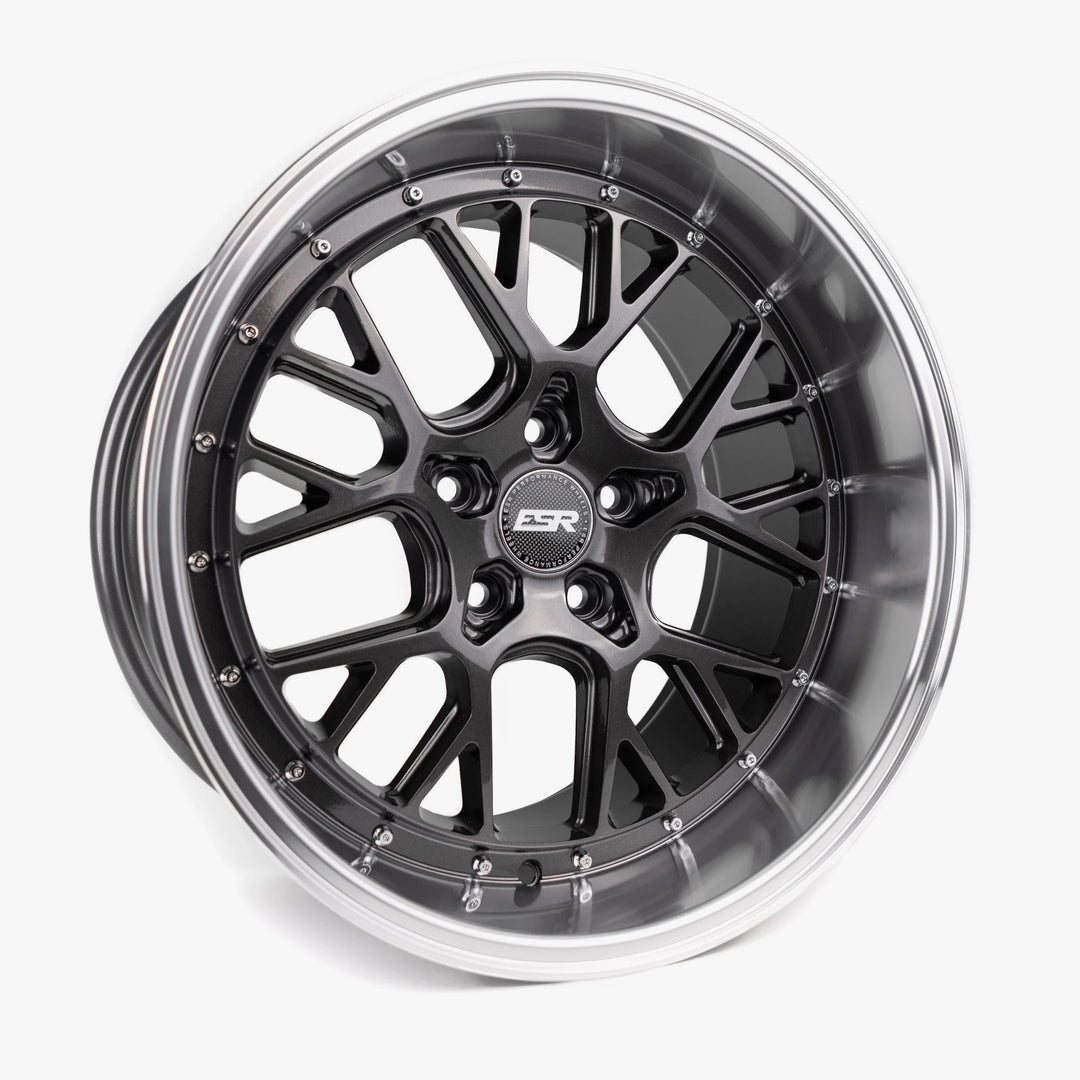 CS11 18X10.5 5X110 (CUSTOM DRILL) +15 GLOSS GRAPHITE FACE MACHINED LIP