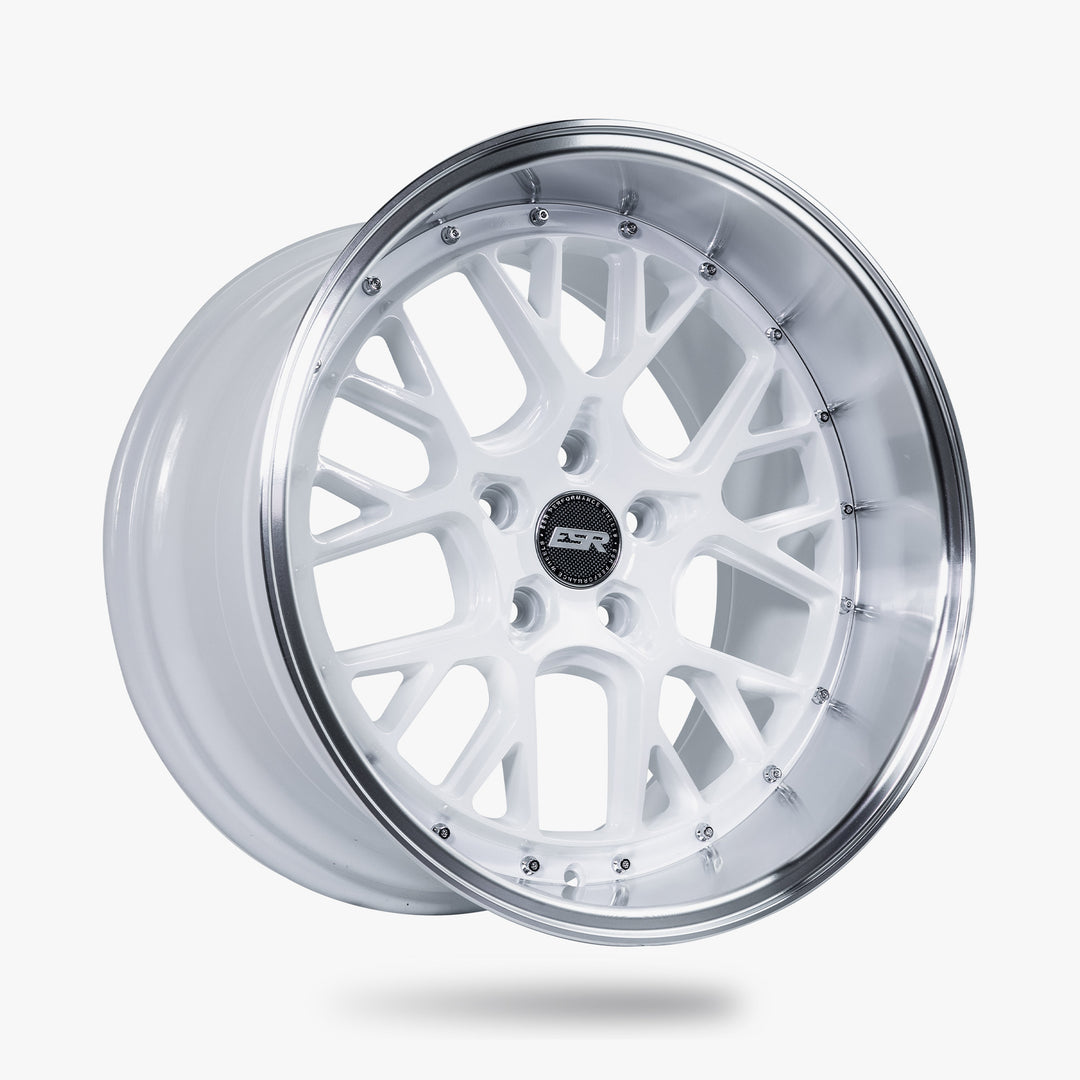 CS11 18X9.5 5X115 (CUSTOM DRILL) +35 GLOSS WHITE FACE MACHINED LIP
