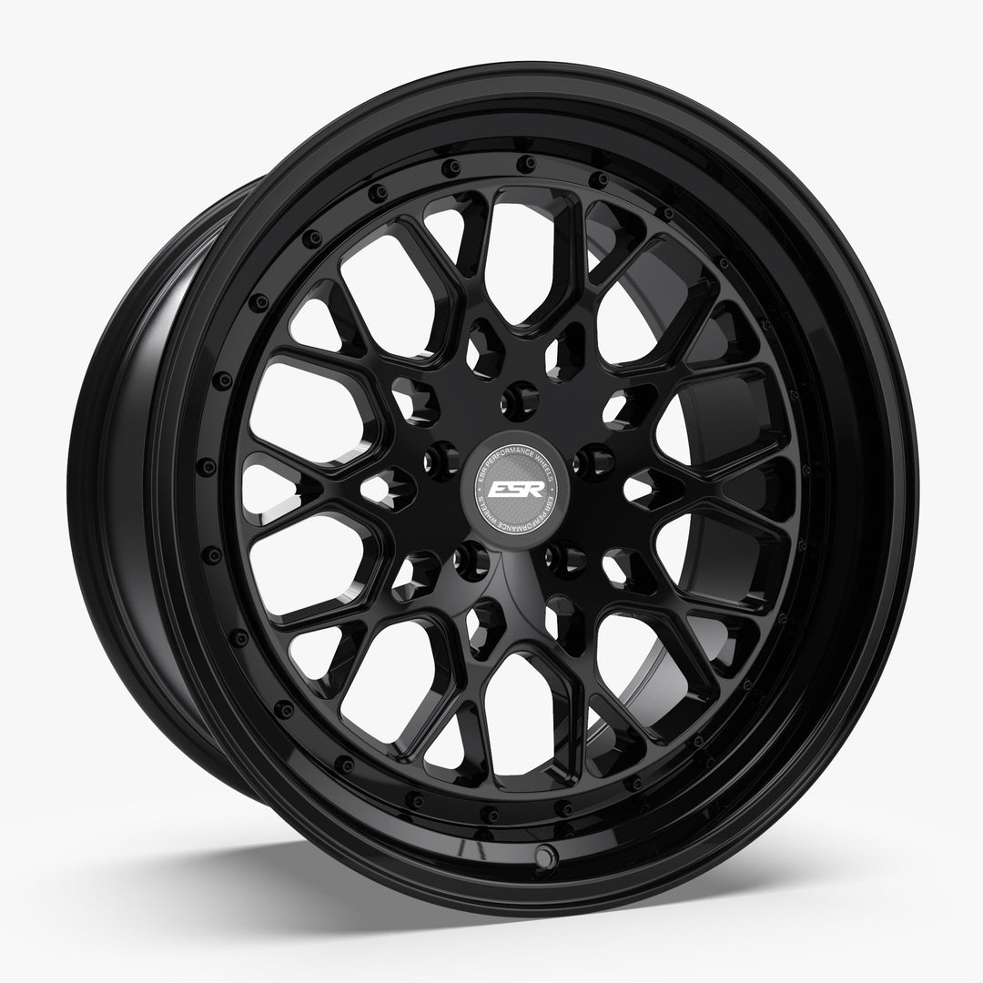 CS3 19X10.5 5X114.3 (CUSTOM DRILL) +22 GLOSS BLACK FACE GLOSS BLACK LIP