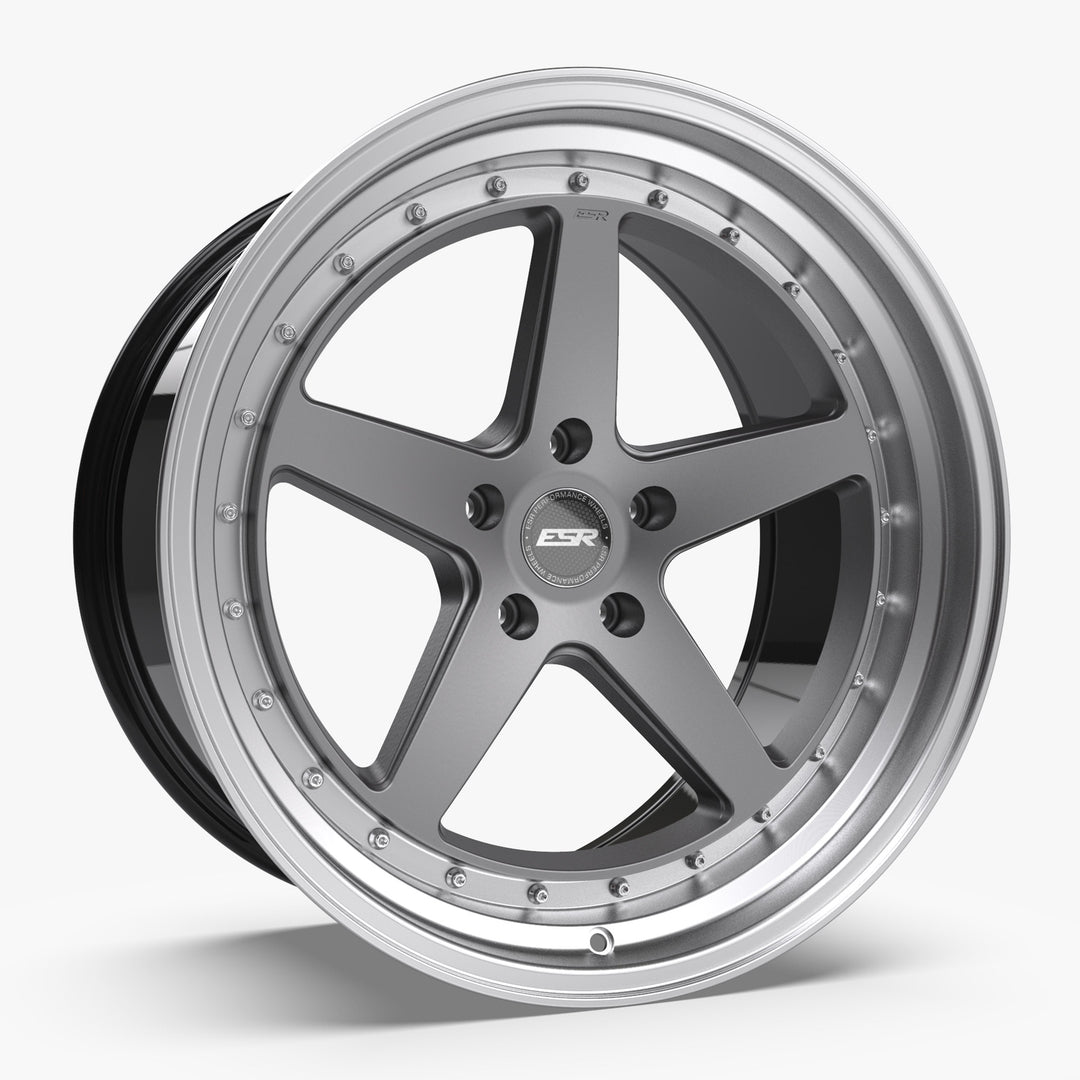 CS5 18X9.5 5X120 (CUSTOM DRILL) +35 MATTE GRAPHITE FACE MACHINED LIP