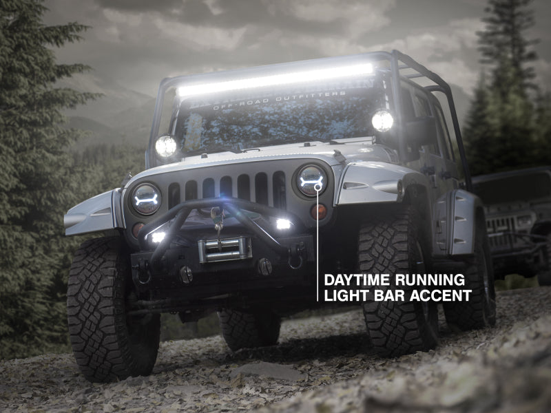 Raxiom 07-18 Jeep Wrangler JK LED Halo Headlights- Black Housing (Clear Lens)