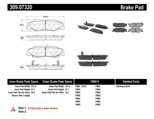 StopTech Performance 04-08 Cadillac XLR/XLR-V / 97-10 Chevrolet Corvette Rear Brake Pads