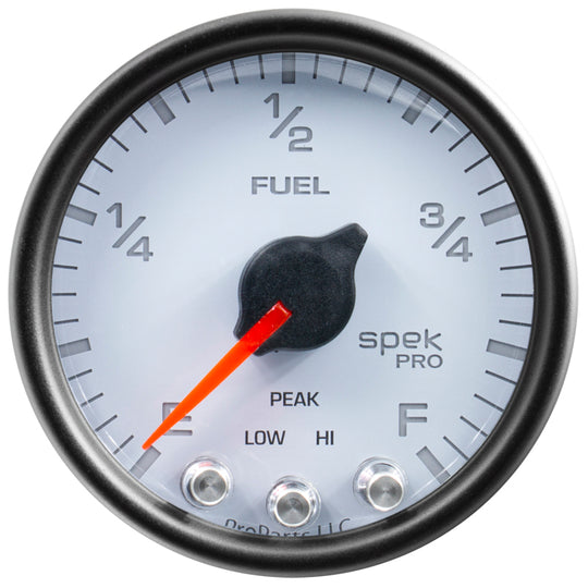 Autometer Spek-Pro Gauge Fuel Level 2 1/16in 0-270 Programmable Wht/Blk