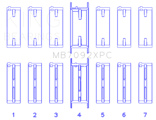 King Nissan RB26DETT 24V (Size STD) Coated Performance Main Bearing Set